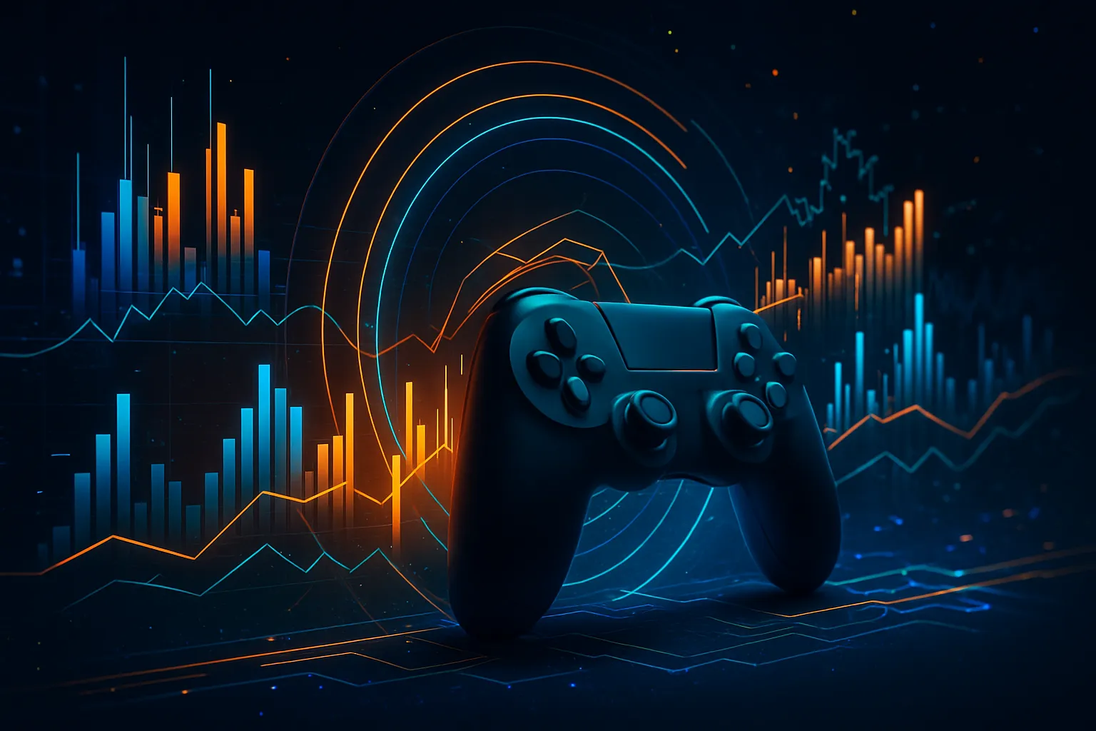 Controller with charts representing performance analytics