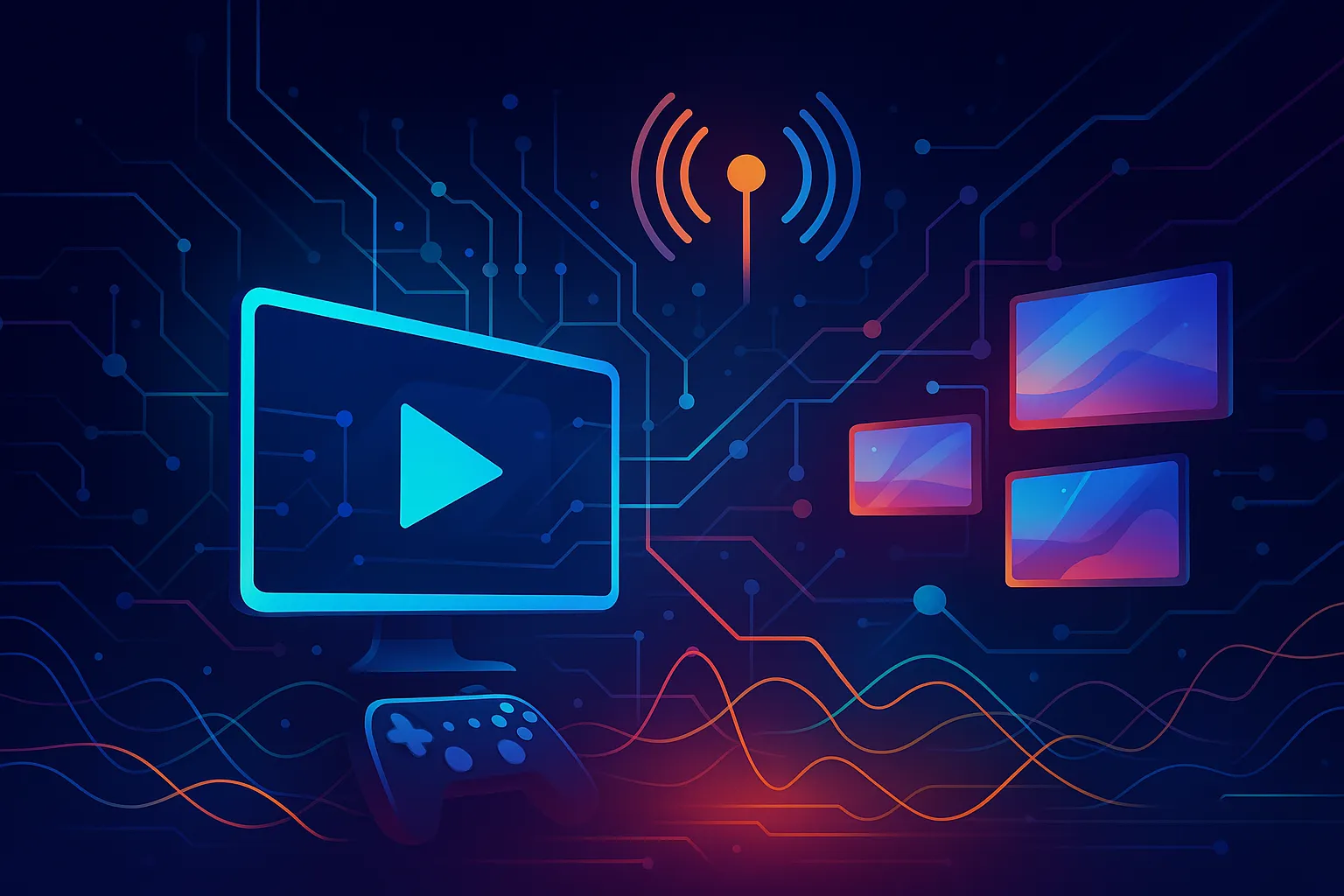 Streaming screens and data waves